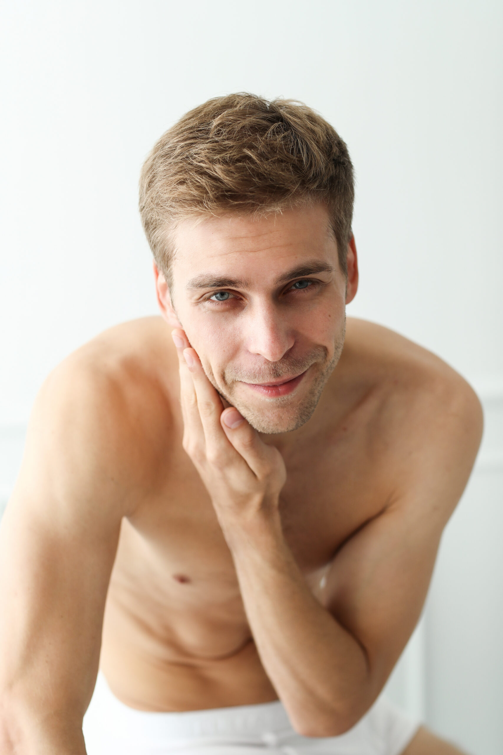 Handsome guy in the bathroom